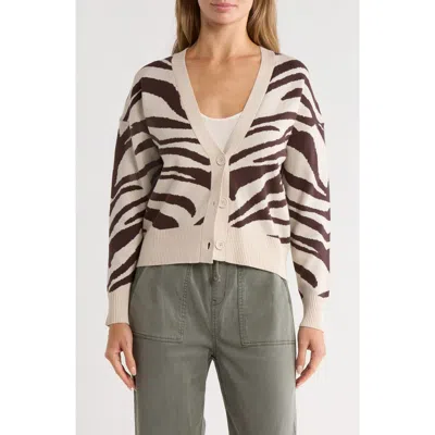Tahari V-neck Crop Cardigan In Multi