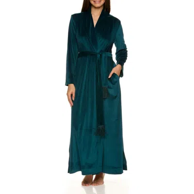 Tahari Velour Robe In Blue