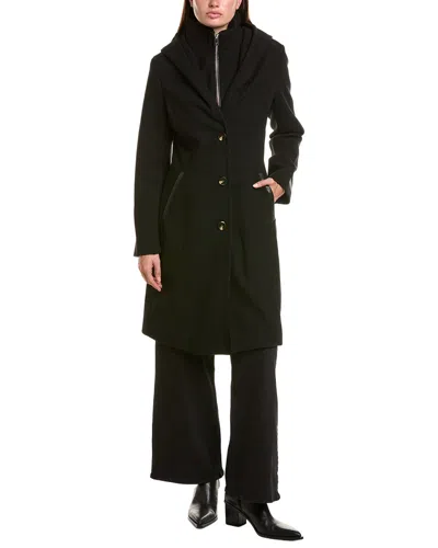 Tahari Venice Long Coat In Black