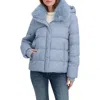 Tahari Vera Faux Fur Trim Hooded Puffer Coat In Blue