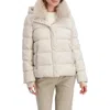 Tahari Vera Faux Fur Trim Hooded Puffer Coat In Neutral
