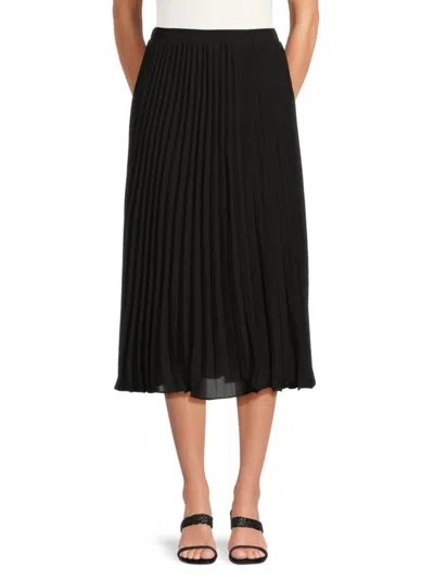Tahari Women's Accordion Pleat Midi Skirt In Black