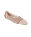 Tahari Antigua Knit Pointed Toe Flat In Pink