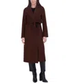 Tahari Women's Belted Wing-collar Wrap Coat In Cinnamon