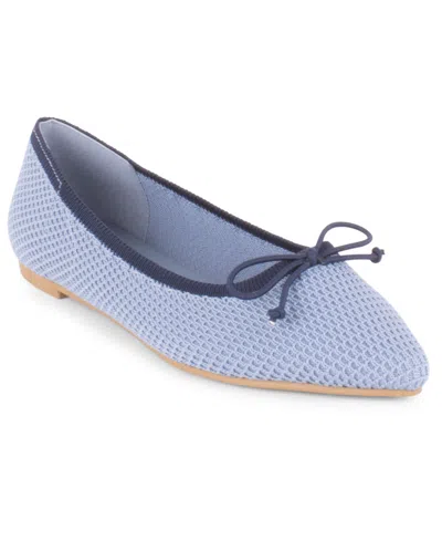 Tahari Bogota Pointed Toe Flat In Blue