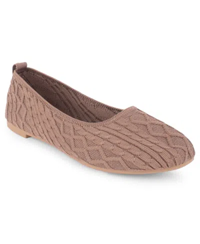 Tahari Women's Cannes Cableknit Slip-on Flats In Yellow