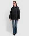 Tahari Taylor Short Rain Coat In Black