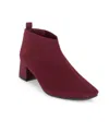 Tahari Corniche Block Heel Knit Bootie In Burgundy