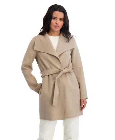 Tahari Women's Double Face Wool-blend Belted Coat In Neutral