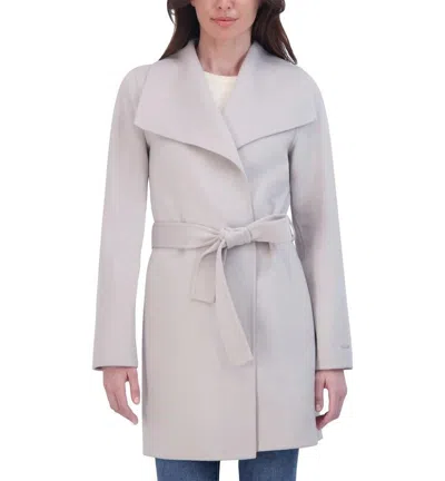 Tahari Women's Double Face Wool-blend Belted Coat, Platinum In Blue