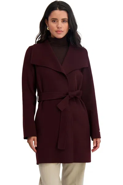 Tahari Women's Double Face Wool-blend Belted Coat In Black