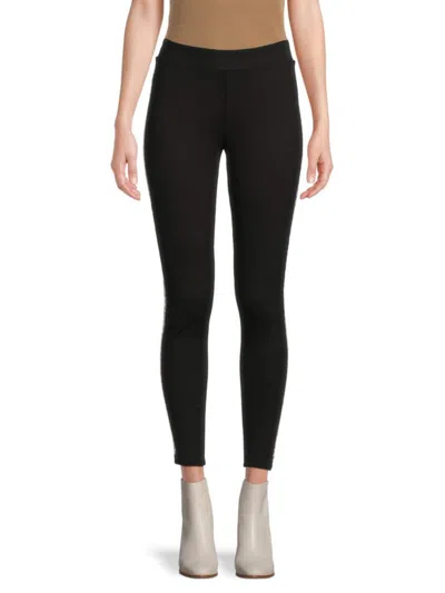 Tahari Women's Embellished Tape Leggings In Black