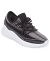 Tahari Patterned Knit Sneaker In Black