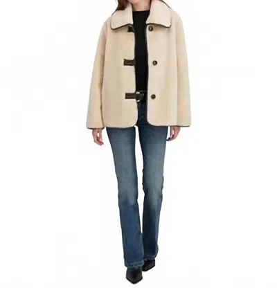 Tahari Women's Faux Shearling Jacket In Light Beige In Sand