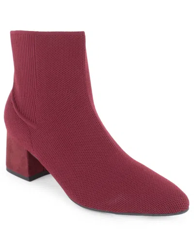 Tahari Women's Foxglove Knit Slip-on Booties In Red