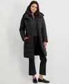 Tahari Greta Longline Hooded Coat In Black