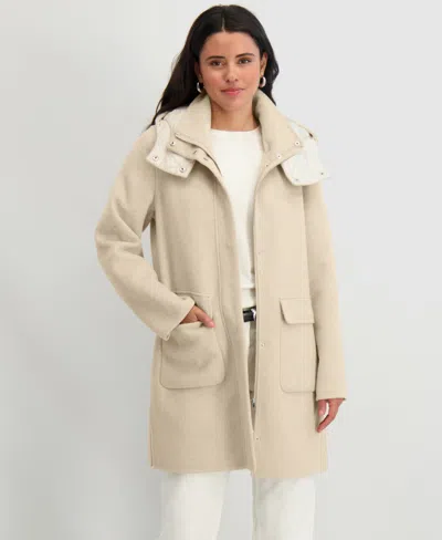 Tahari Women's Hooded Zip-front Coat In Brown