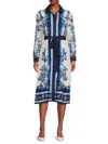 Tahari Women's Marina Floral Midi Shirtdress In Blue Multi