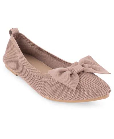 Tahari Women's Monaghan Knit Slip-on Flats In Pink