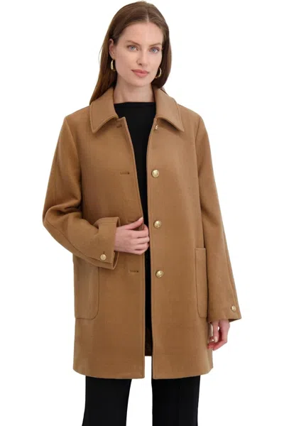 Tahari Women's Paula Single-breasted Soft Wool Coat, Camel In Brown