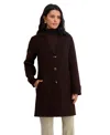 Tahari Mari Long Wool-blend Coat In Brown