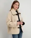 Tahari Kai Reversible Faux Shearling Jacket In Neutral