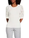 Tahari Women's Ribbed Blouson Sleeve Top