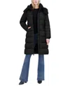 Tahari Casey Womens Insulated Vegan Puffer Jacket In Noir
