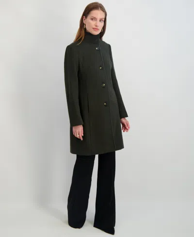 Tahari Women's Stand-collar Button-front Coat In Black