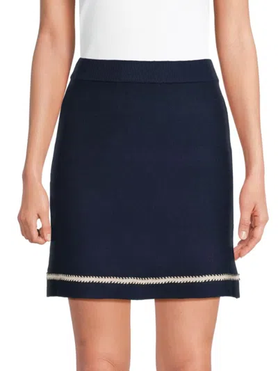 Tahari Women's Stretch Knit Miniskirt In Evening Navy