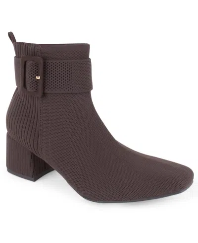 Tahari Women's Sunflower Knit Zipper Booties In Brown
