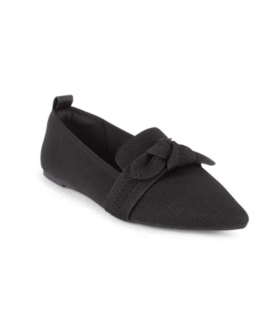 Tahari Women's Venice Knit Slip-on Flats In Black