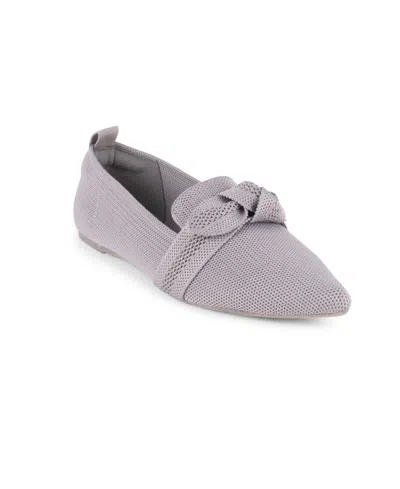 Tahari Women's Venice Knit Slip-on Flats In Gray