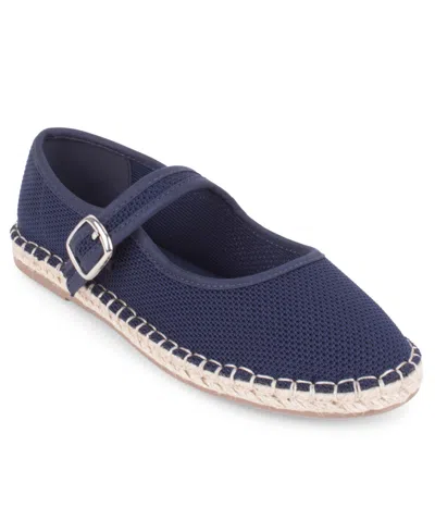 Tahari Willow Esapdrille Mary Jane Flat In Blue