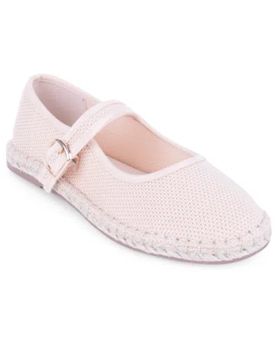 Tahari Willow Esapdrille Mary Jane Flat In Pink