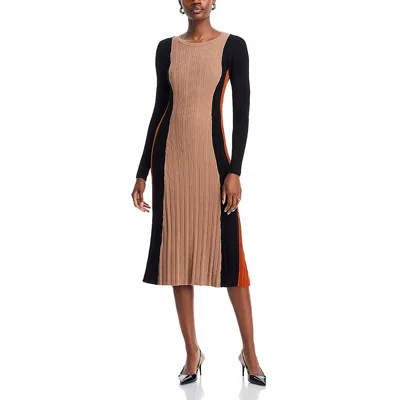 Tahari Womens Colorblock Knit Sweaterdress In Multi