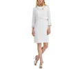 Tahari Womens Embellished Office Wear One-button Suit In White