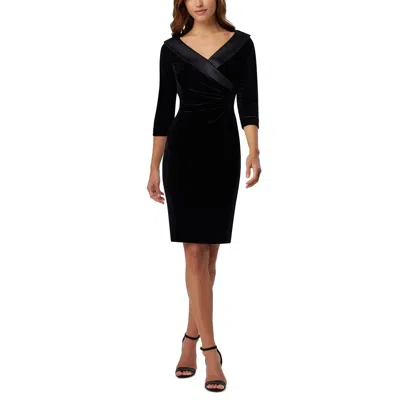 Tahari Womens Formal Velvet Sheath Dress In Black