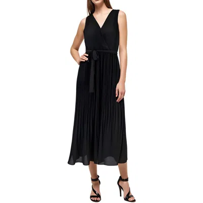 Tahari Womens Pleated Chiffon Midi Dress