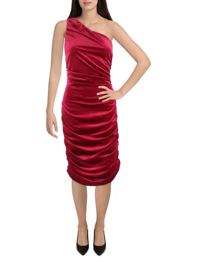 Tahari Womens Velvet Short Cocktail And Party Dress In Red