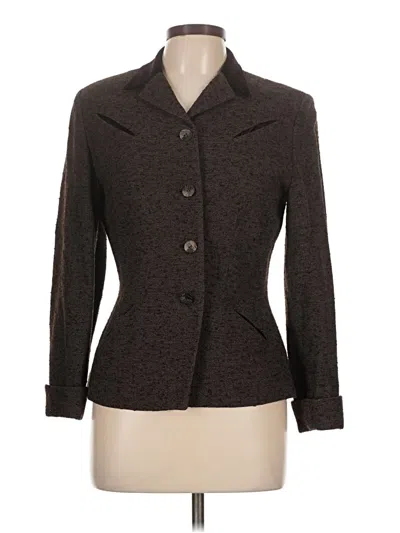Pre-owned Tahari Wool Blazer Jacket In Brown