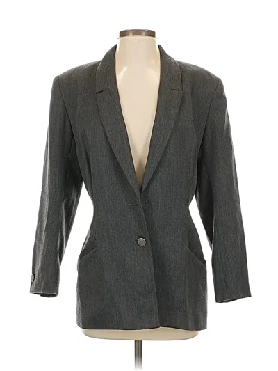 Pre-owned Tahari Wool Blazer Jacket In Gray