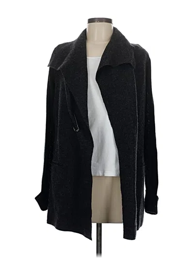 Pre-owned Tahari Wool Cardigan Sweater In Black
