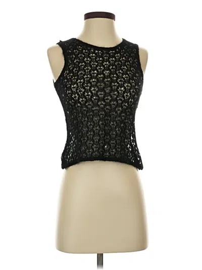 Pre-owned Tahari Wool Cardigan Sweater In Black