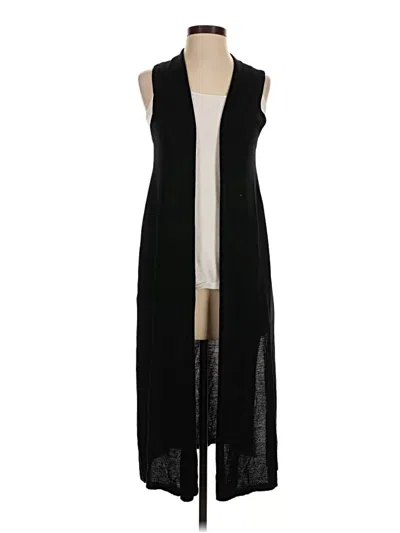 Pre-owned Tahari Wool Cardigan Sweater In Black