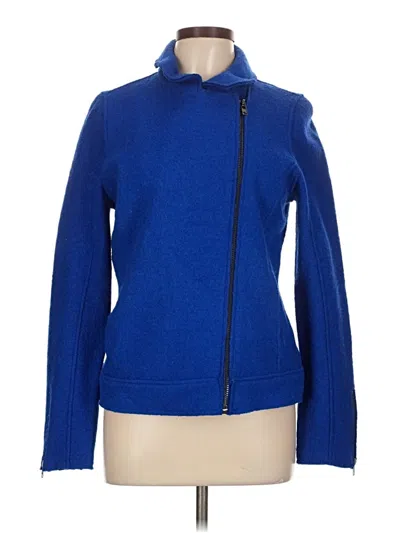 Pre-owned Tahari Wool Cardigan Sweater In Blue