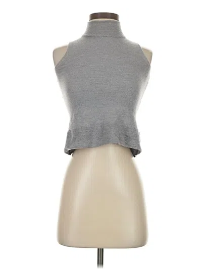 Pre-owned Tahari Wool Cardigan Sweater In Gray