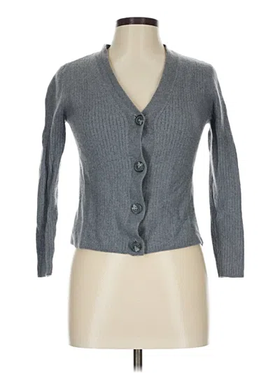 Pre-owned Tahari Wool Cardigan Sweater In Gray
