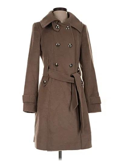 Pre-owned Tahari Wool Coat In Brown
