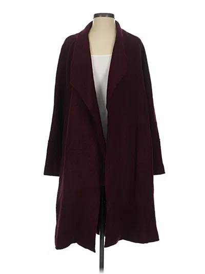 Pre-owned Tahari Wool Coat In Burgundy